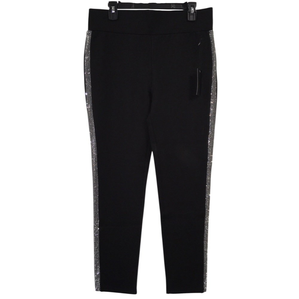 NEW Black Leggings with Silver Rhinestone Sides ✨